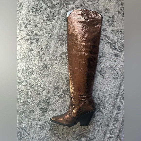 🆕 Free People Triple Crown Over-the-Knee Slouch Boots - Picture 15 of 16
